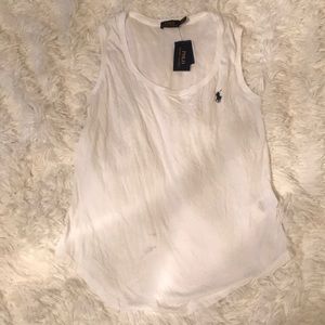 White polo tank with blue horse